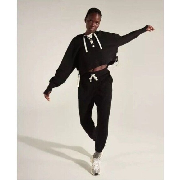 Sweaty Betty Halle Berry Hoodie sweatshirt cropped thermal activewear waffle XL - Picture 14 of 14